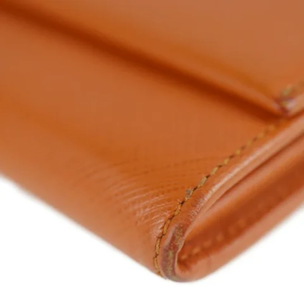 Salvatore Ferragamo Pre-owned Leather wallets Orange Dames