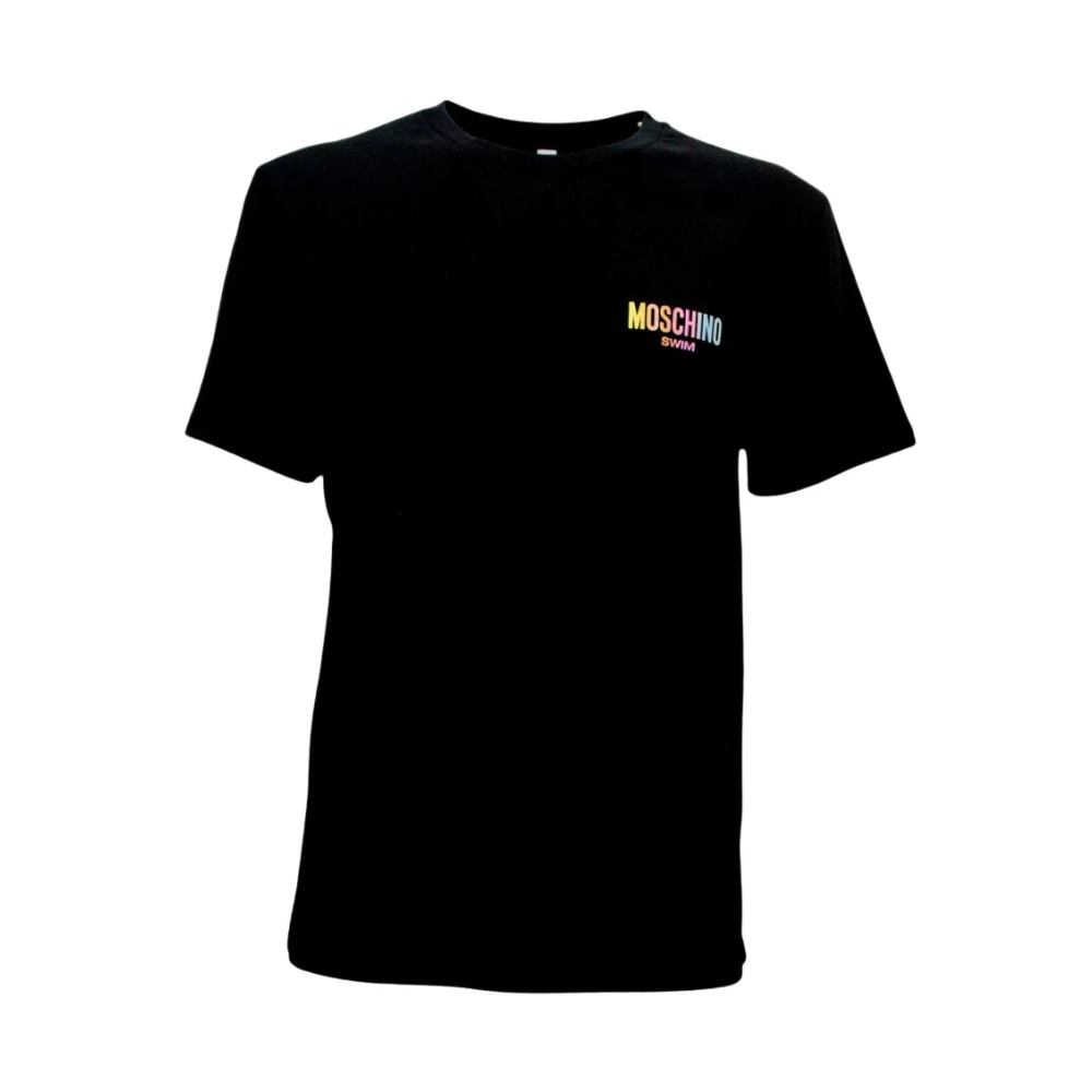 Moschino Zwart T-shirt met Kleurrijk Logo Black Heren