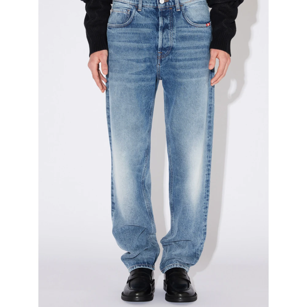 Amish Straight Second Hand Jeans Blue Heren