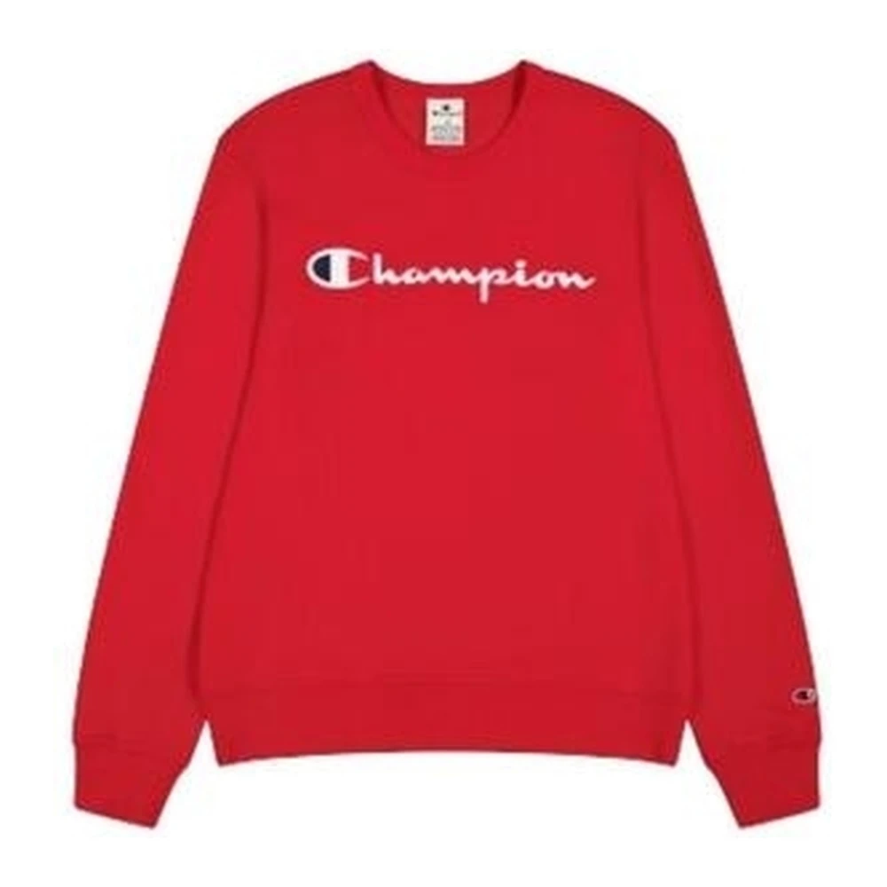 Champion Rode geborduurde logo crewneck sweatshirt Red Heren