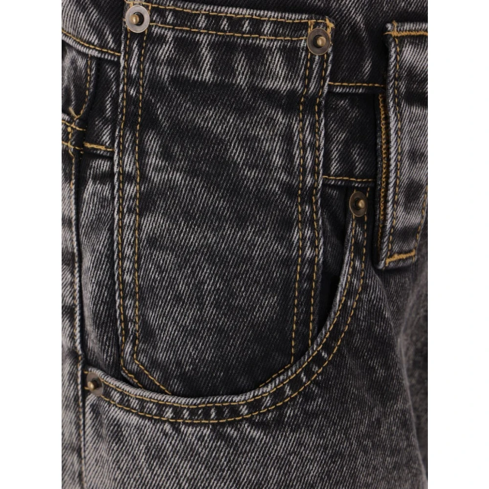 Vaquera Zwarte denim jeans met lage taille Black Dames