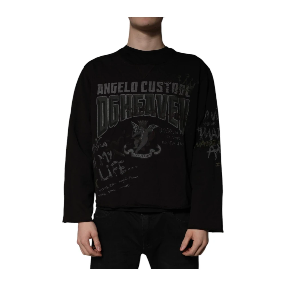 Dolce & Gabbana Men's Black Crew Neck Pullover Sweater