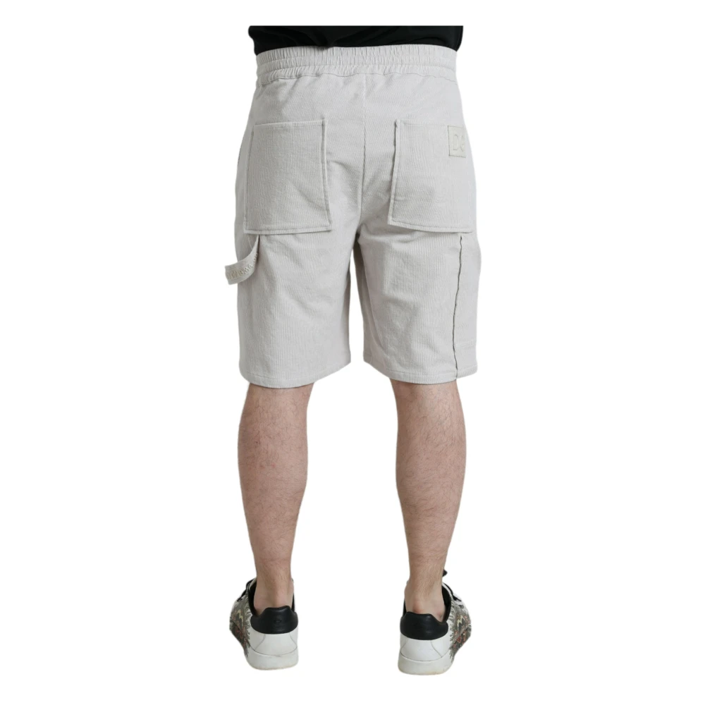 Dolce & Gabbana Beige Katoenen Corduroy Bermuda Shorts Beige Heren
