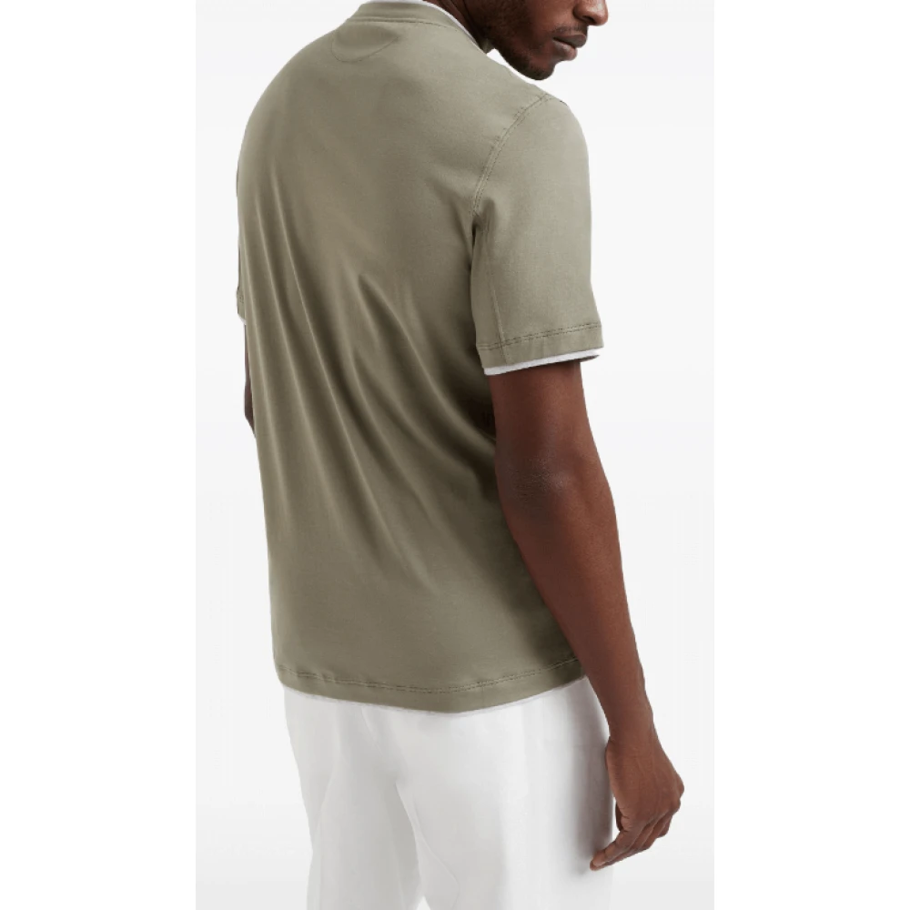 BRUNELLO CUCINELLI Sage Green Crew-Neck T-Shirt Green Heren