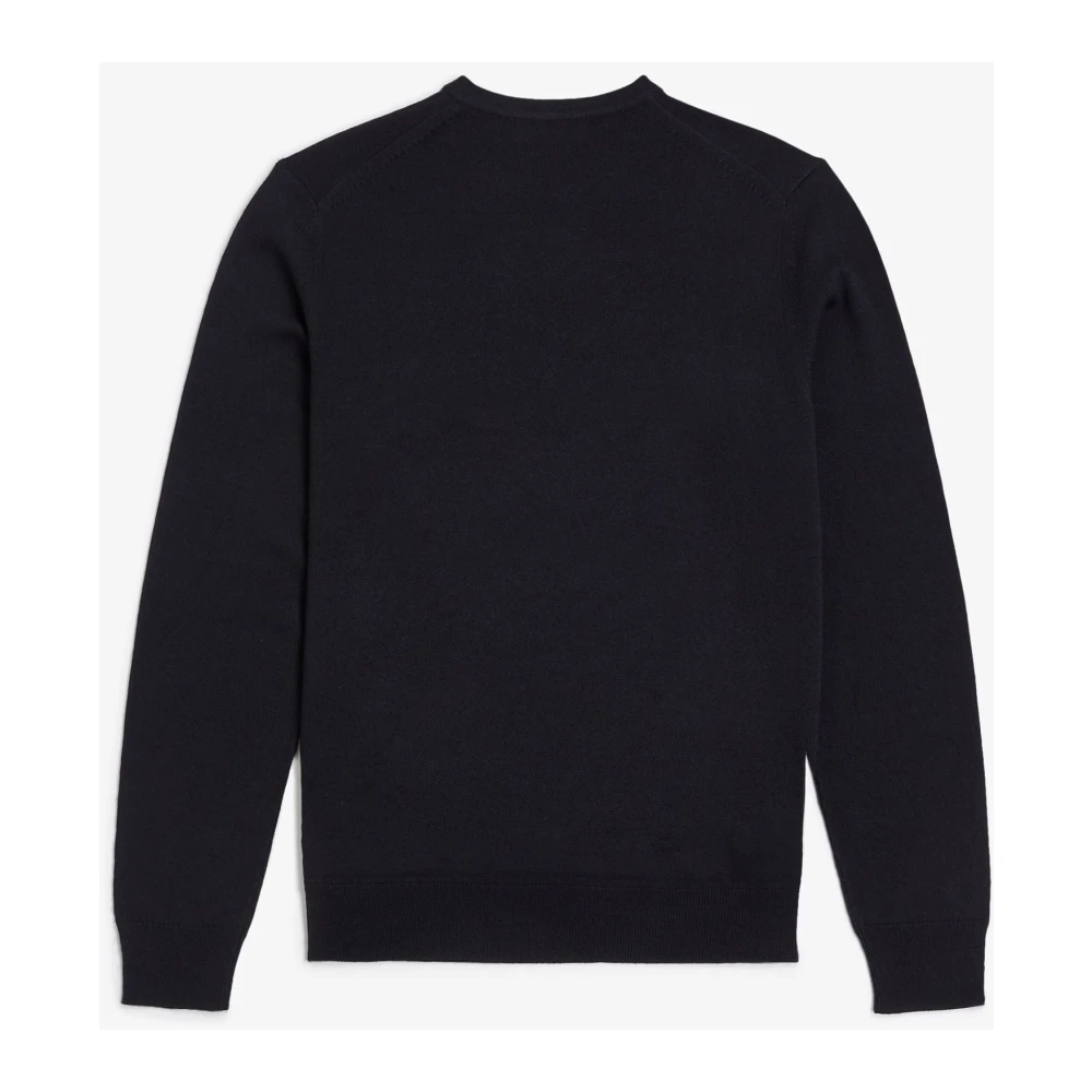 Fred Perry Merino Wol Ronde Hals Trui Blue Heren