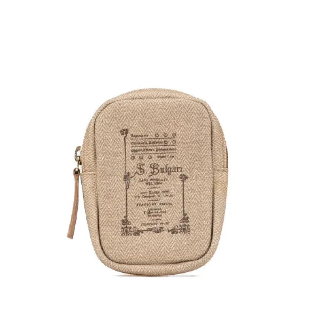 Bvlgari Vintage Pre-owned Canvas handbags Beige Dames