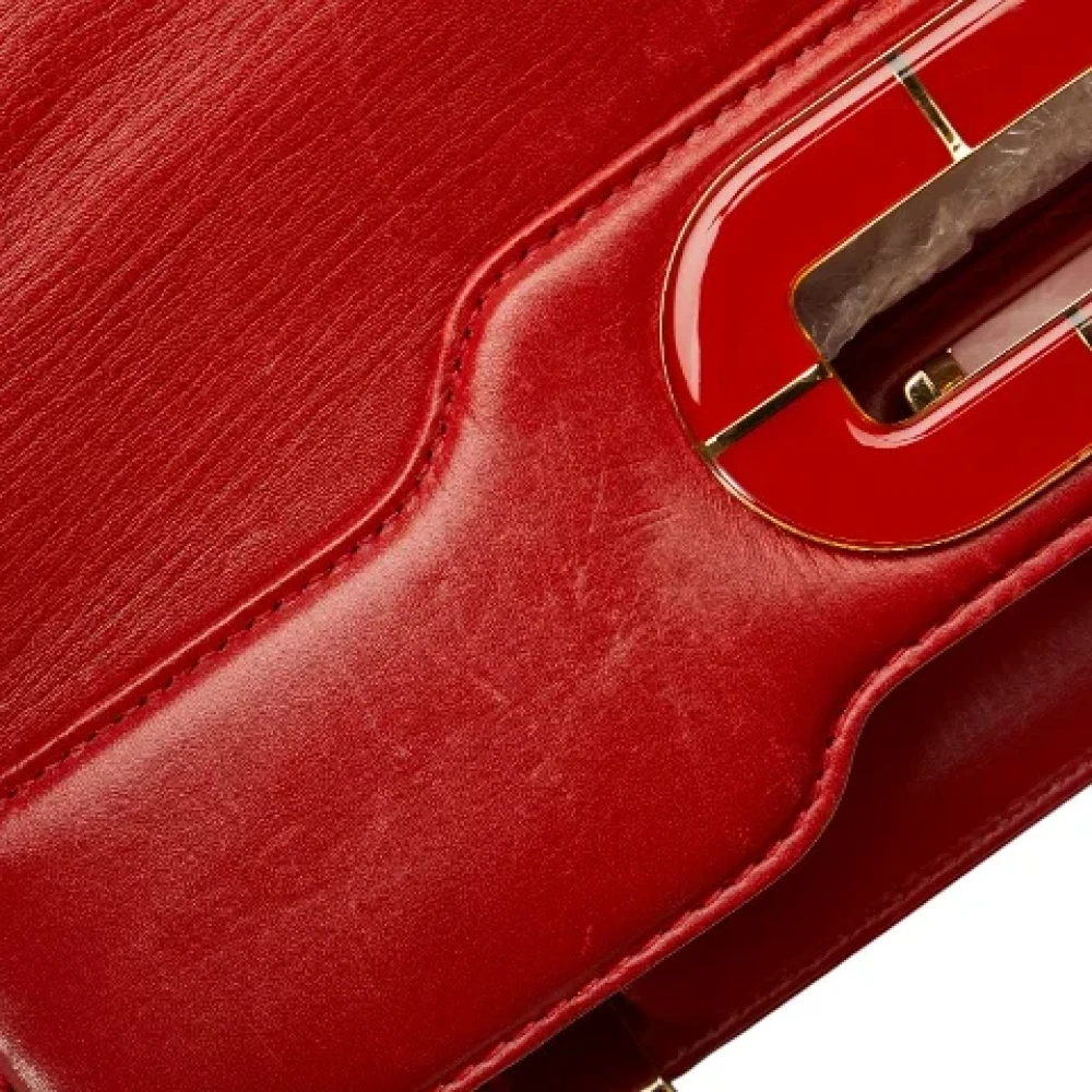 Bvlgari Vintage Pre-owned Leather handbags Red Dames
