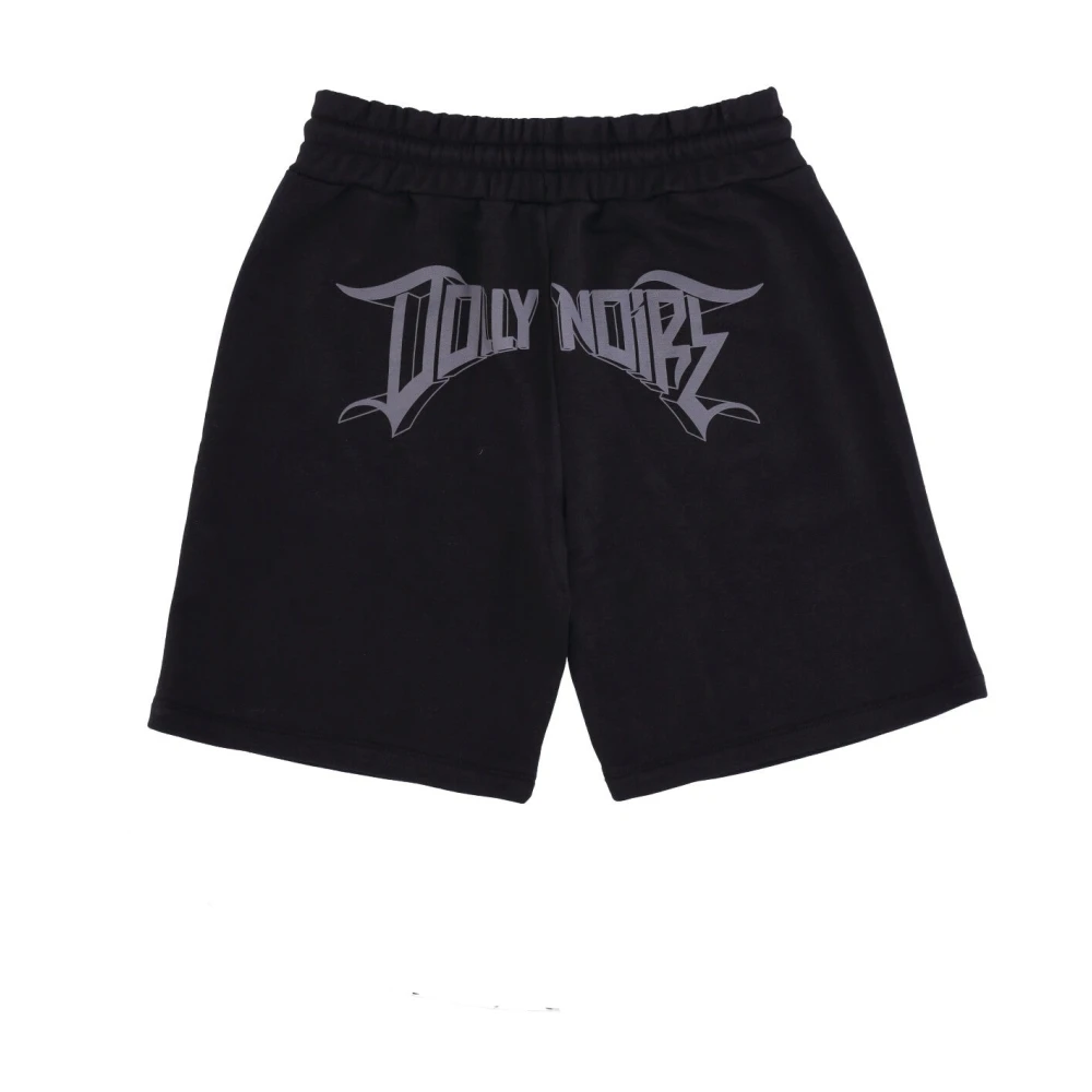 Dolly Noire Zwarte Lettering Sweatpant Shorts Black Heren
