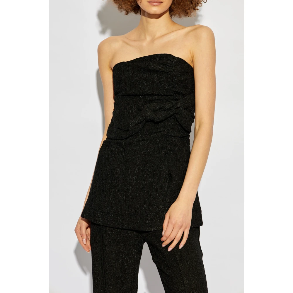 Ganni Off-shoulder top Black Dames
