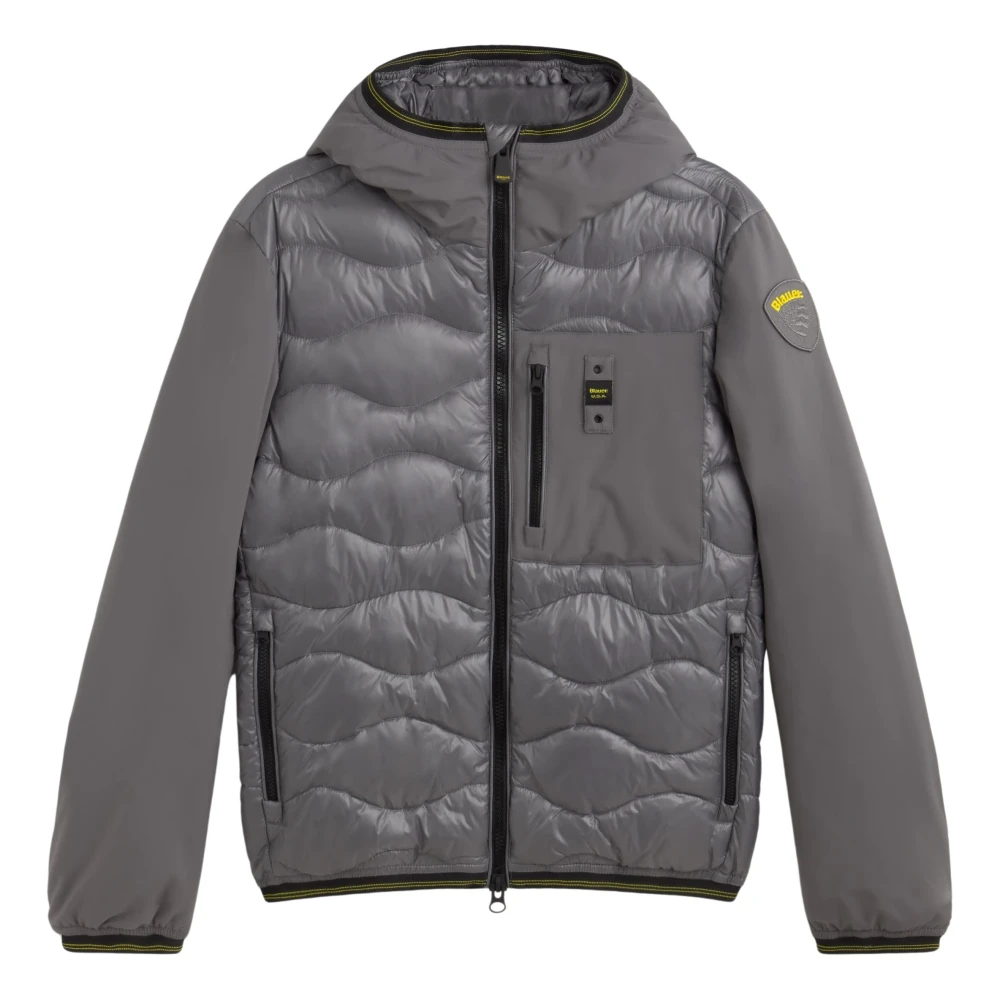 Blauer Gewatteerde Jas Albert met Capuchon Gray Heren