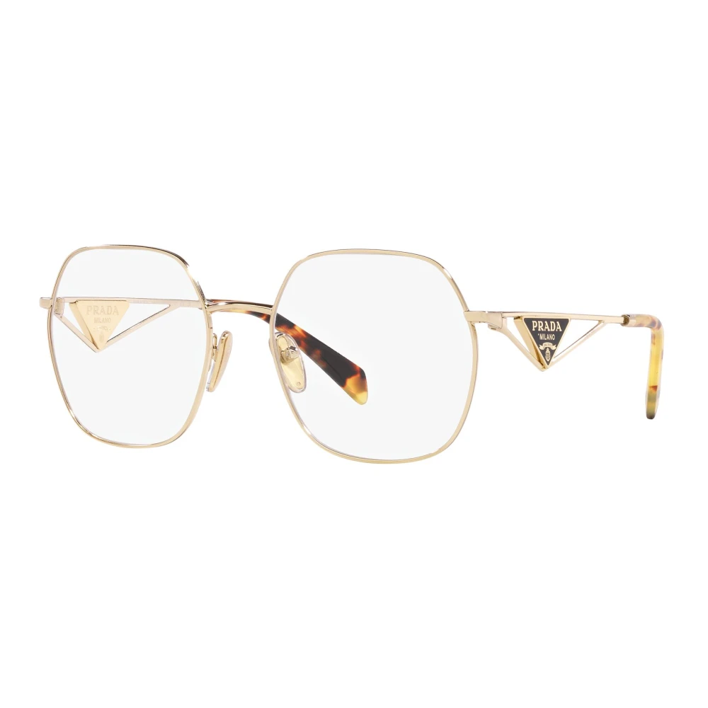Prada Unisex Yellow Glasses,, Pale Gold Eyewear Frames Medium