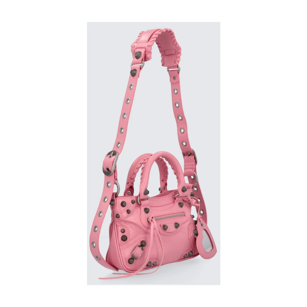 Balenciaga Neo Cagole Kleine Tote Tas met Zilverkleurige Details Pink Dames