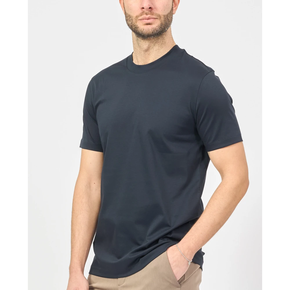 Hugo Boss Blauw Katoenen Ronde Hals T-shirt Blue Heren