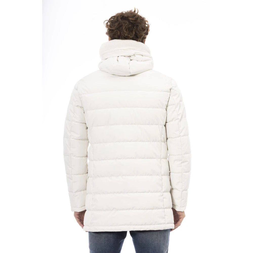 Baldinini Hooded jas met ritssluiting White Heren