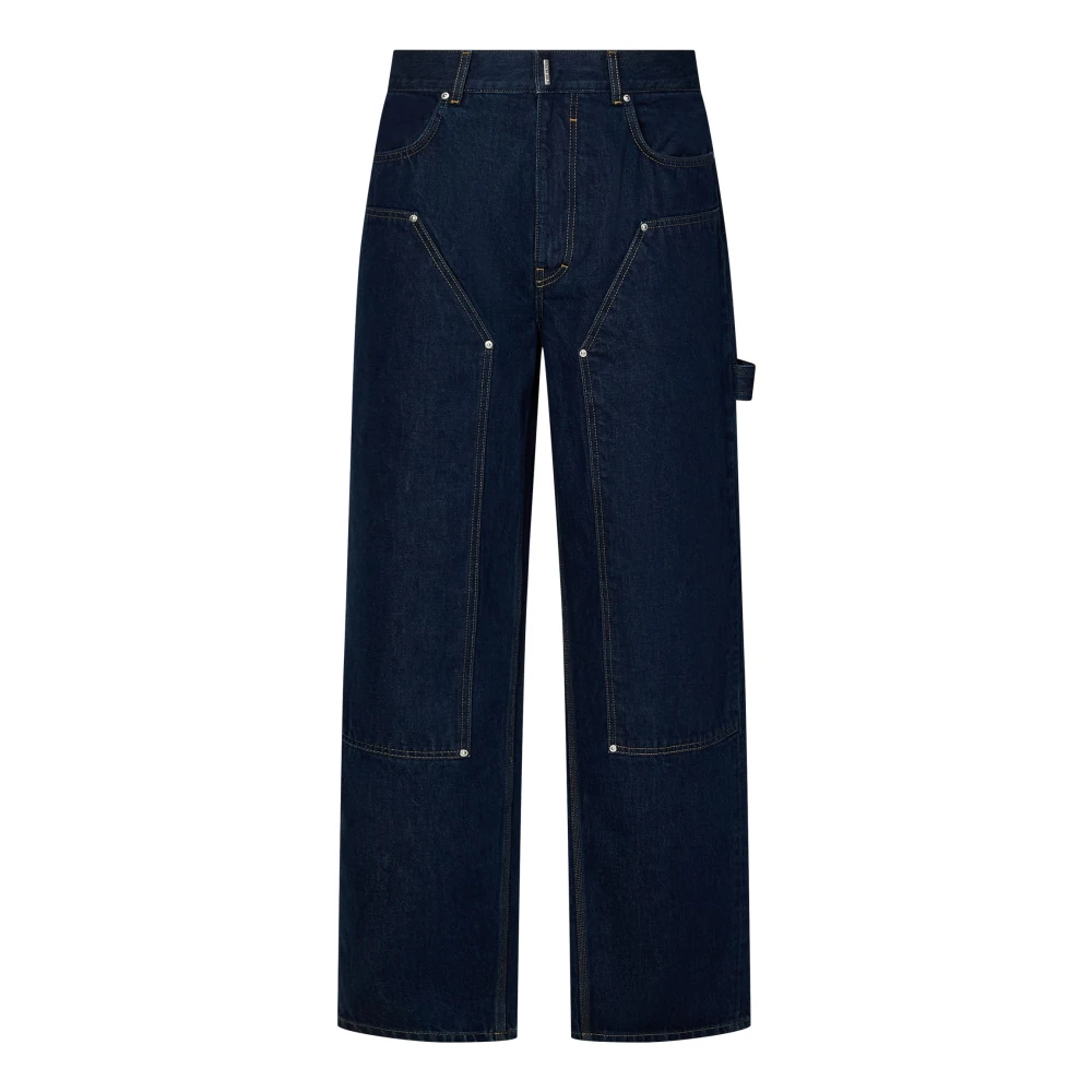 Givenchy Indigo Blauwe Carpenter Jeans met Metalen Klinknagels Blue Heren