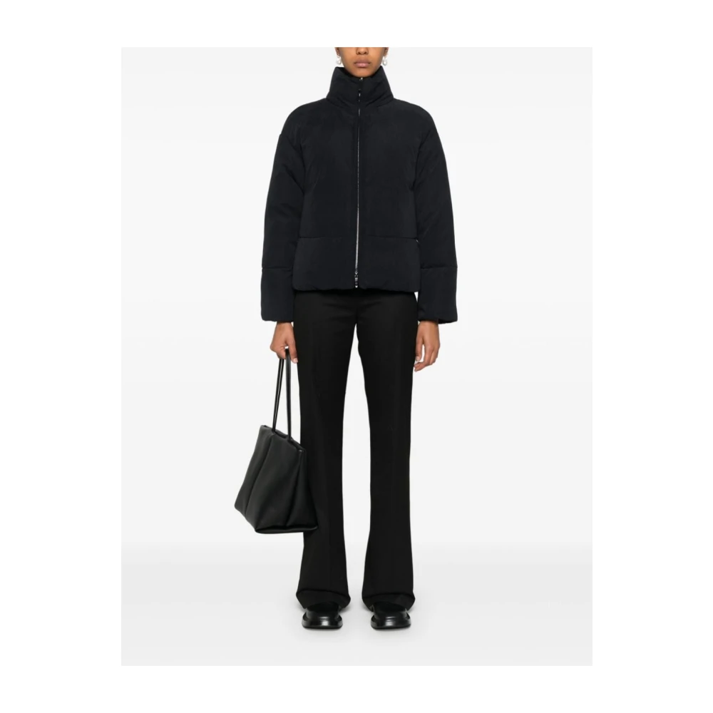 Emporio Armani Blauwe Jassen met Matte Afwerking Blue Dames