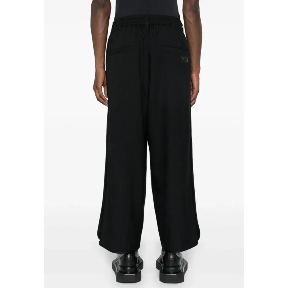 Y-3 Zwarte Wijde Broek Black Heren