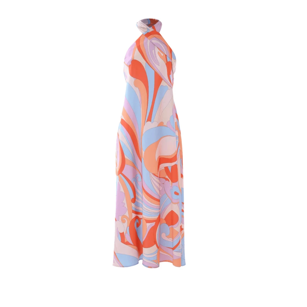 Kocca Elegante Lange Jurk Optisch Patroon Multicolor Dames