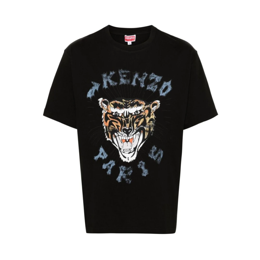 Kenzo T-shirt met handtekening Tiger Head Black Heren