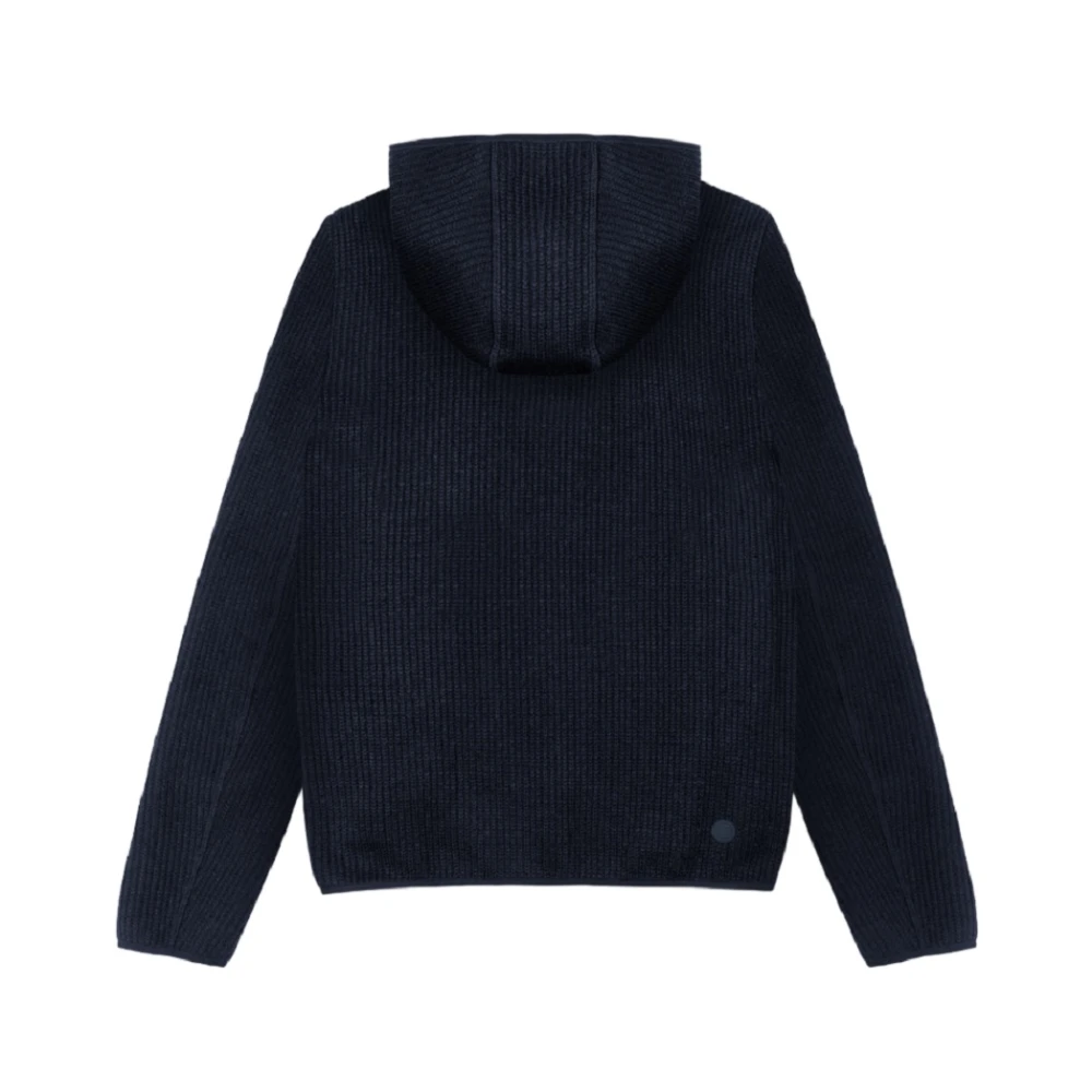 Colmar Blauwe Hoodie van Wollen Mix Blue Heren