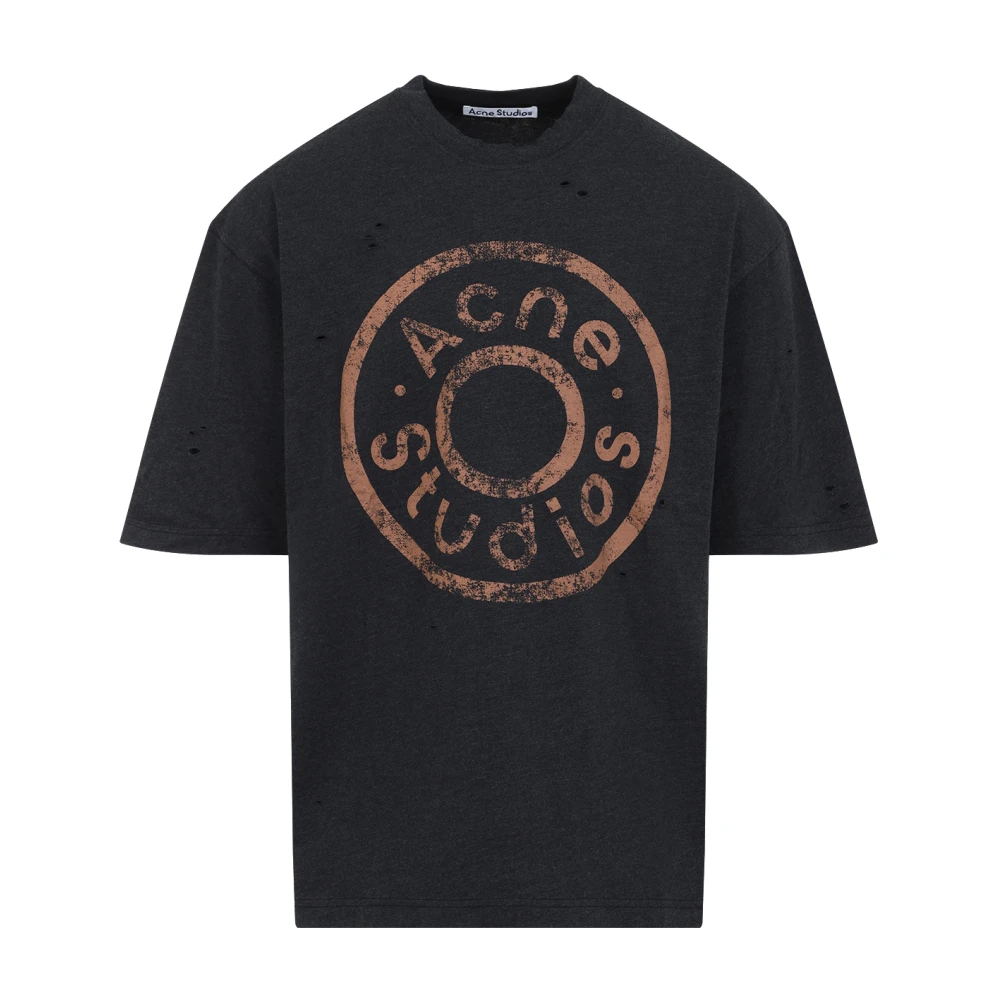 Acne Studios Zwart Melange Tshirt Black Heren