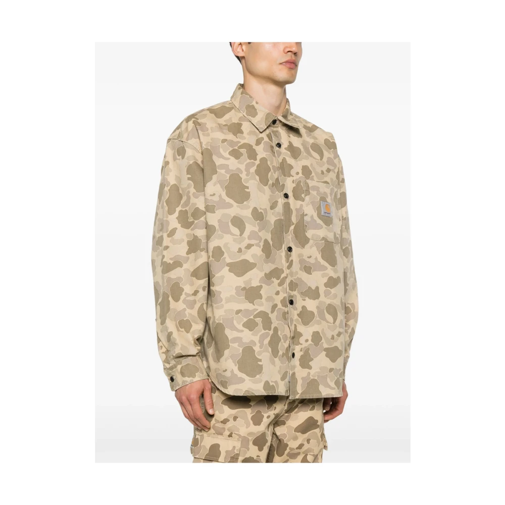 Carhartt WIP Lichtbruine Overhemd met Logo Brown Heren