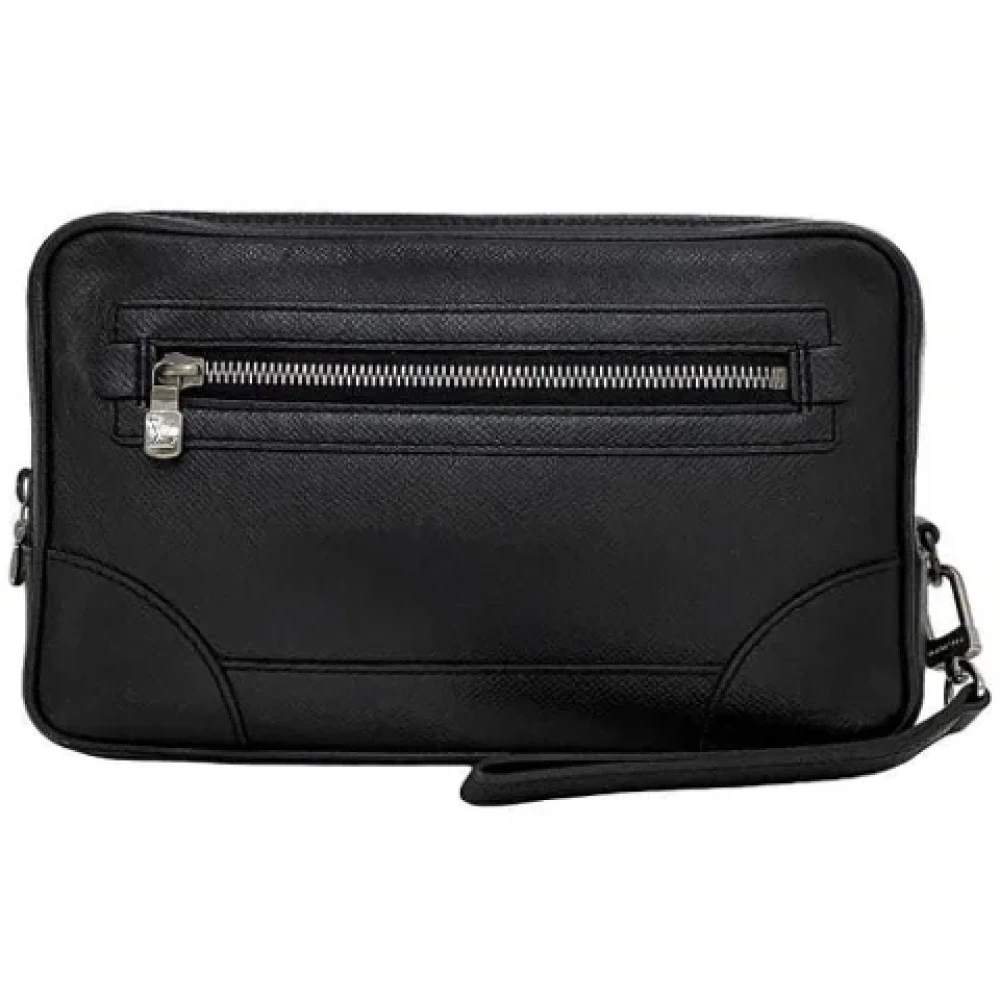 Louis Vuitton Vintage Pre-owned Leather clutches Black Heren