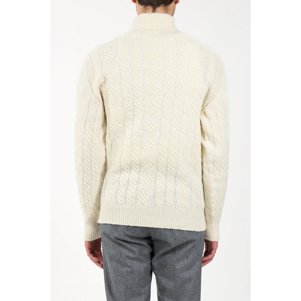 Tagliatore Hoge hals vlecht White Heren