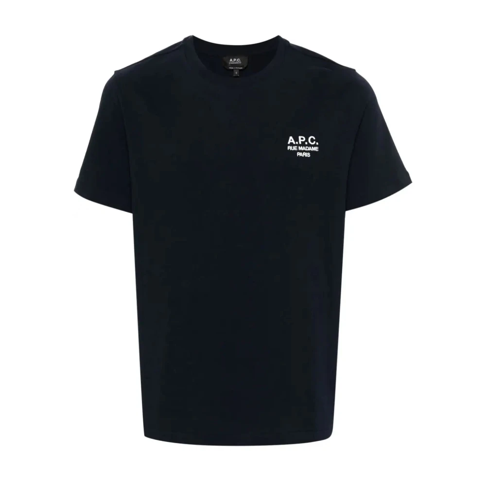 A.p.c. Logo Geborduurd T-Shirt Blue Heren