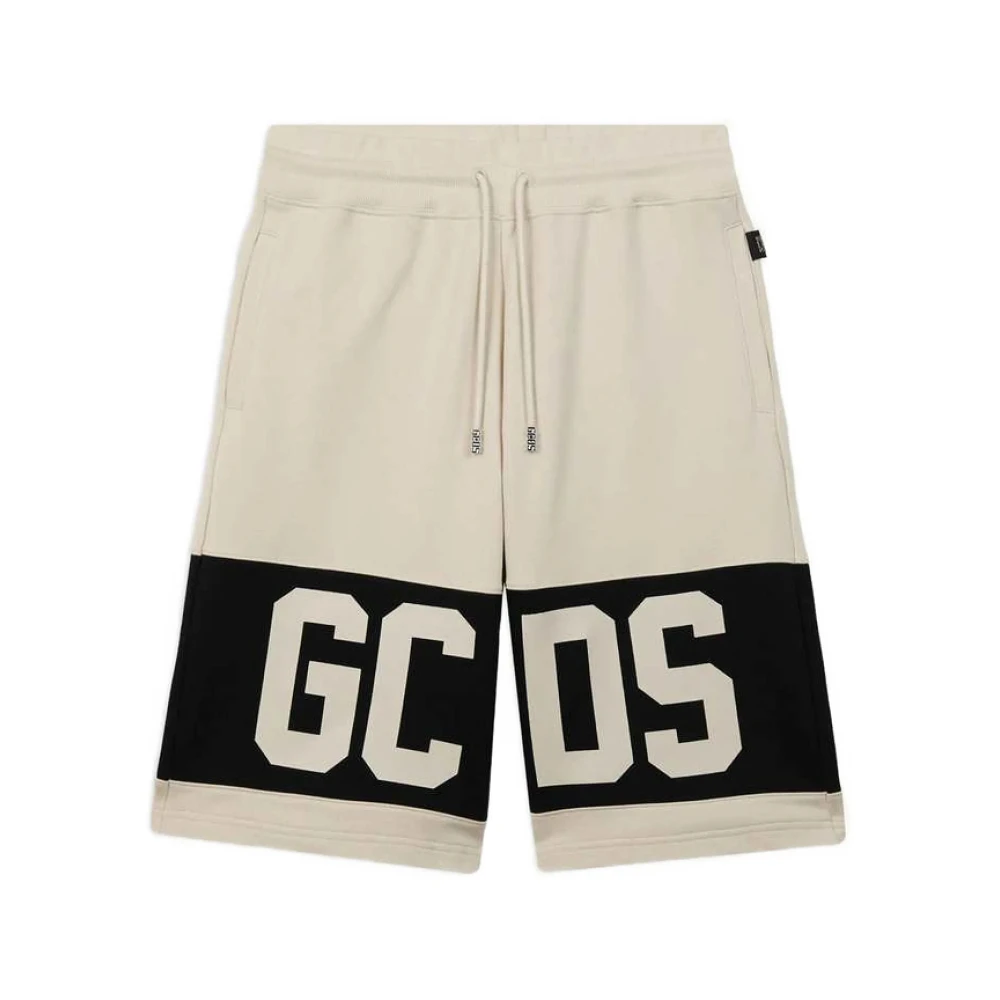 Gcds Beige Bermudas, Male, Xs, Long Shorts