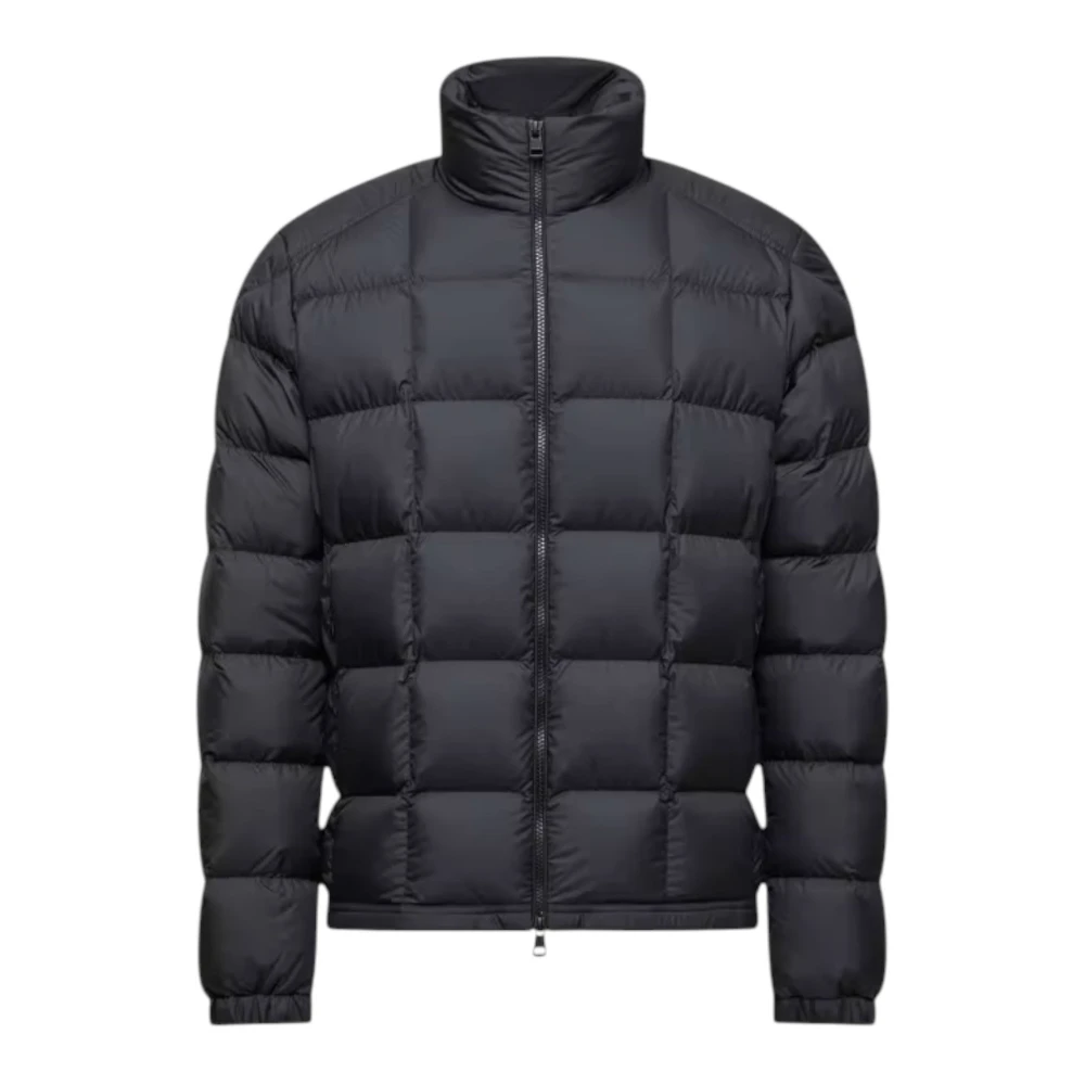 Moncler Black Eglise Square-Quilted Hooded Short Down Jacket - Male - Down Jackets - L - Jackets