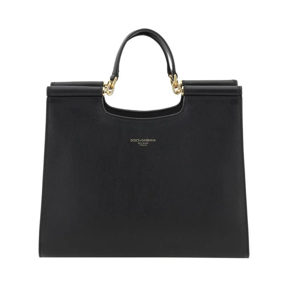 Dolce & Gabbana Monogram Leren Tote Tas Black Dames