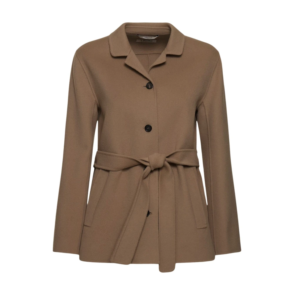 Max Mara Wollen Fiabe Jas Brown Dames