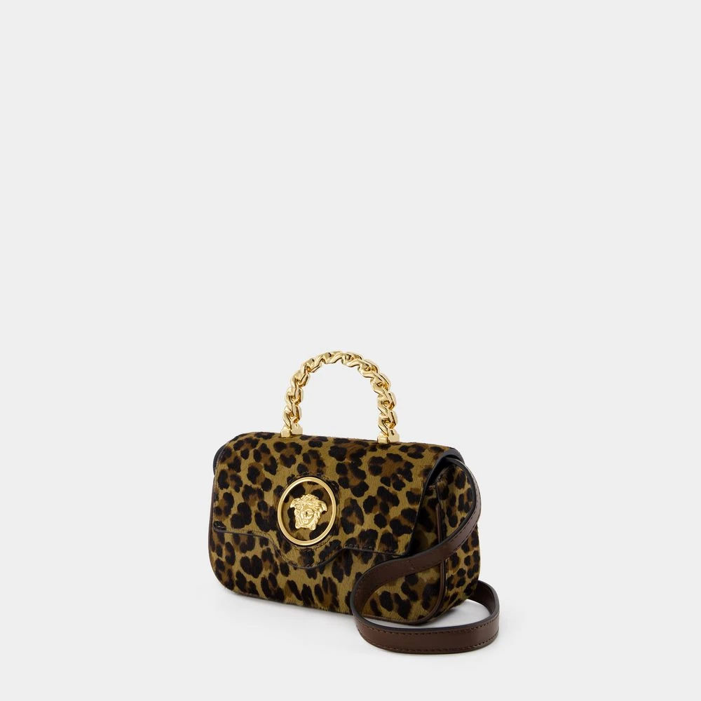 Versace Bruin Leren Crossbody Tas met Ketting Brown Dames