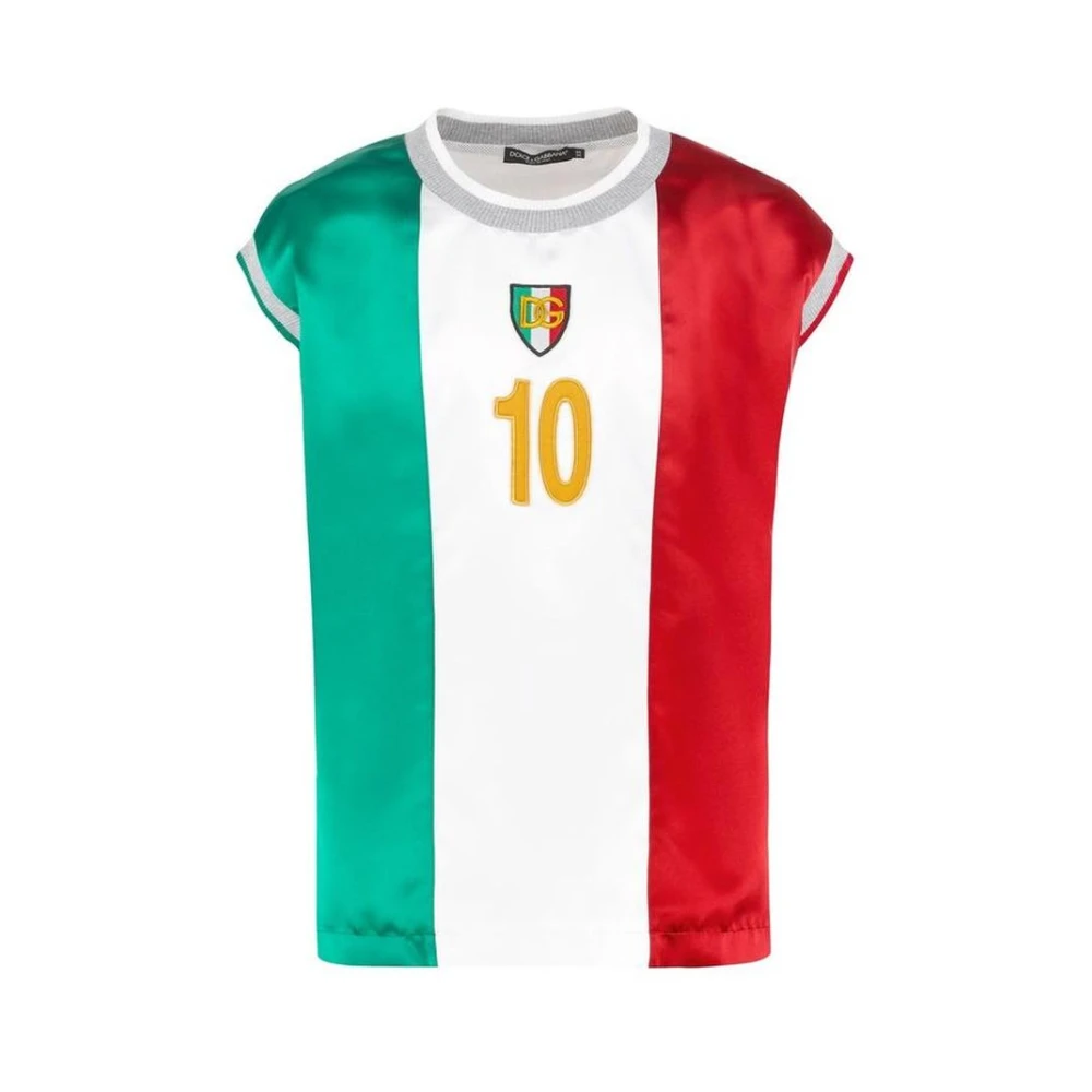 Dolce & Gabbana Luxury Satin T-Shirt With Mesh - Male - Sleeveless Tops - Multicolor - L - Tops
