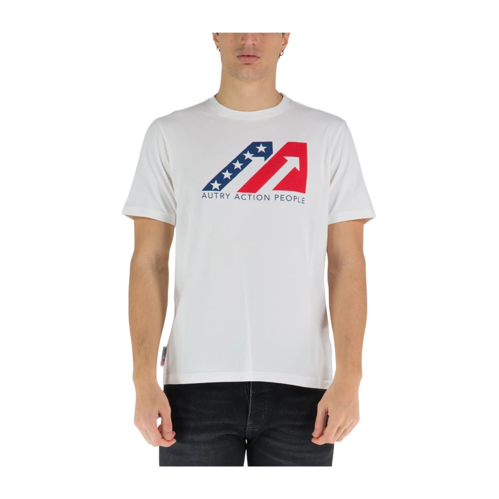 Autry Men's White T-Shirts, L, Crew Neck T-Shirt