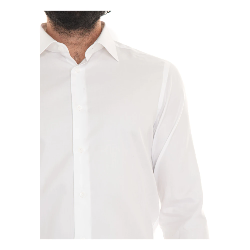 Càrrel Effen Overhemd 100% Katoen White Heren