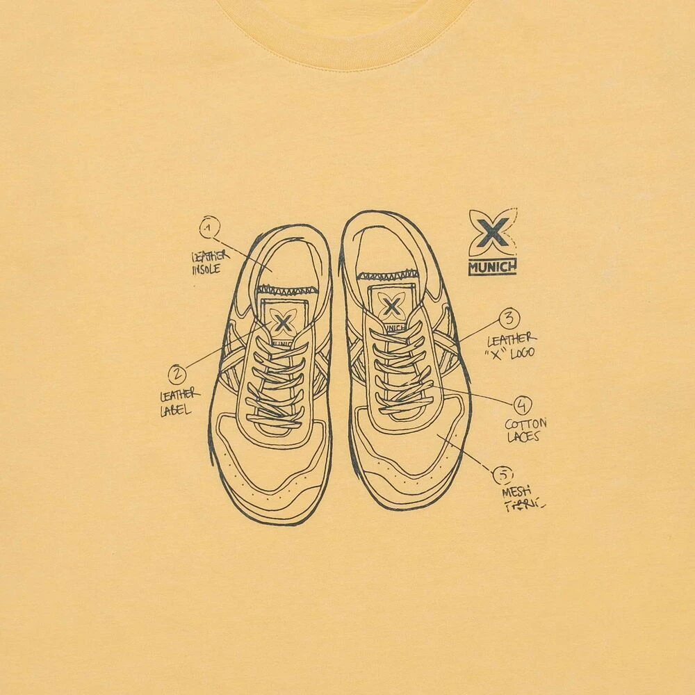 Munich Vintage Casual T-shirt Sneakers Yellow Heren