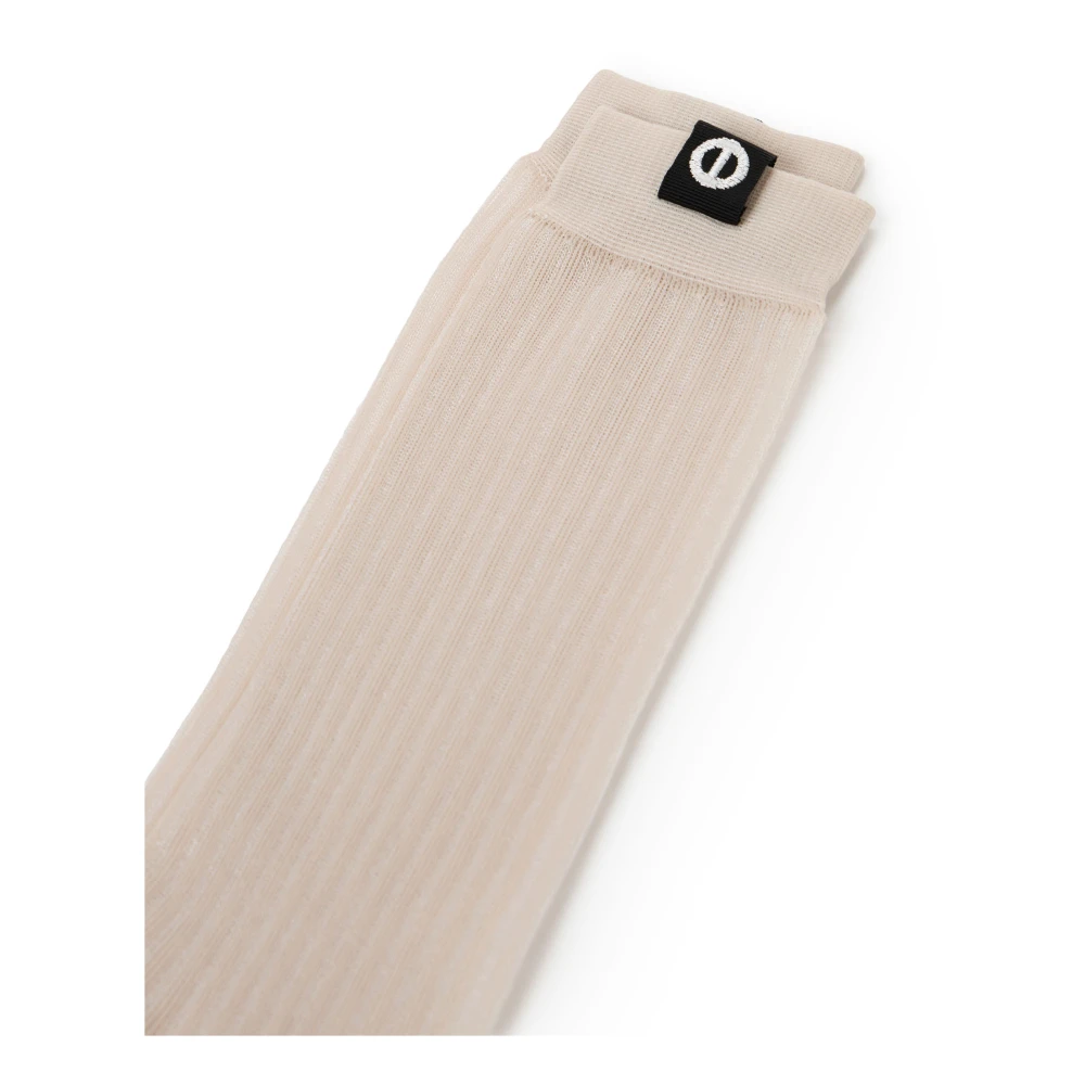 Iceberg Stoffige gekleurde strik sok met geborduurd logo monogram Beige Dames