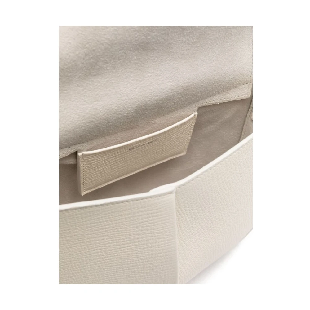 Studio Nicholson Witte leren schoudertas met magnetische sluiting White Dames