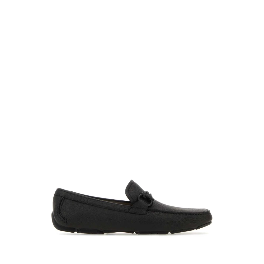 Salvatore Ferragamo Zwarte leren Front loafers Black Heren