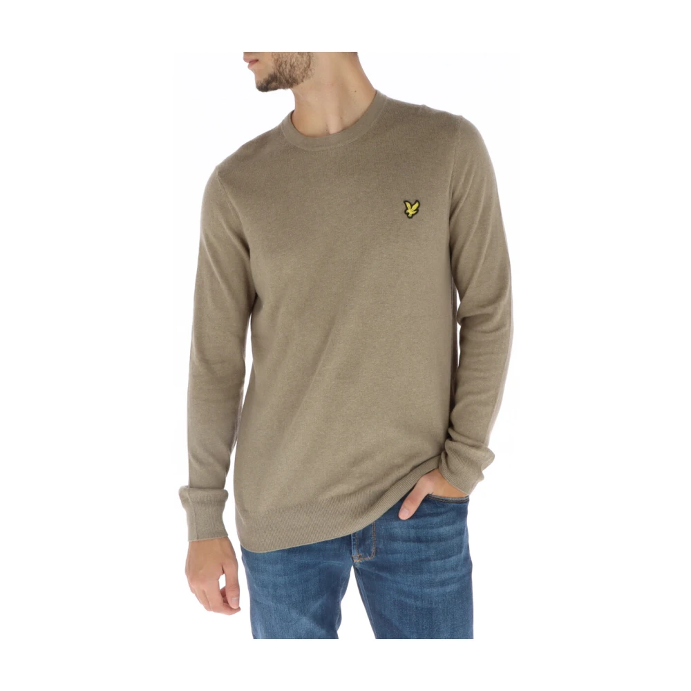 Lyle & Scott Men's Brown Knit Round Neck Jumper - Round-Neck Knitwear - M - Knitwear