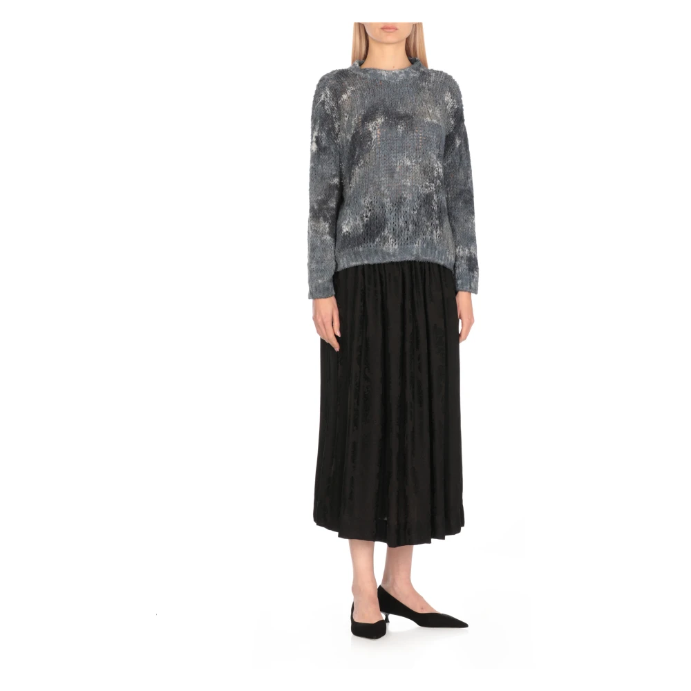 Avant Toi Blauwe Katoenen Trui met Contrasterend Patroon Blue Dames
