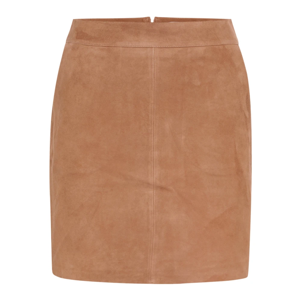 Part Two Suède Rok Geroosterde Kokosnoot Brown Dames