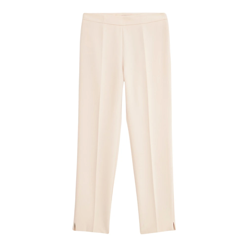 Oltre Technische Stof Rechte Pijp Broek Beige Dames