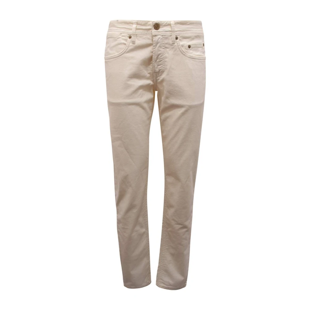 Siviglia Men's White Vintage Denim Trousers Made In Italy