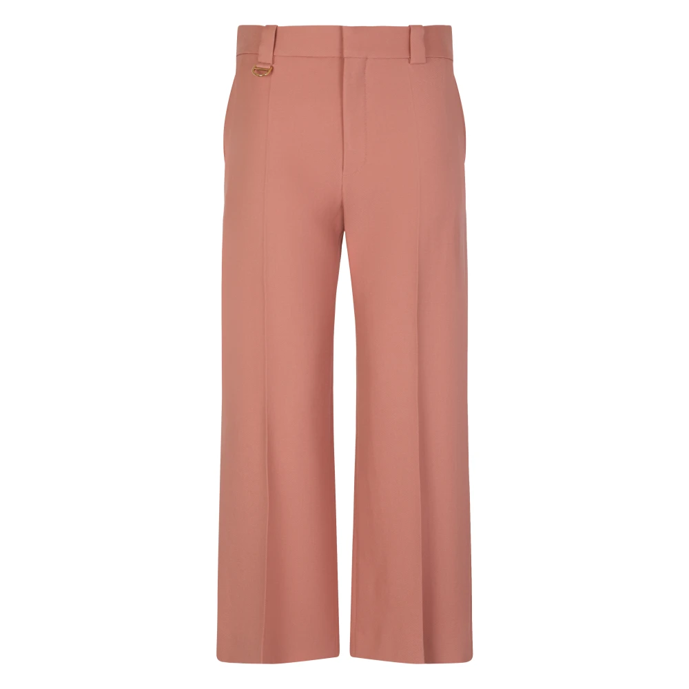 Chloé Women's Pink Wide Trousers, S, Flared Bootcut Trousers