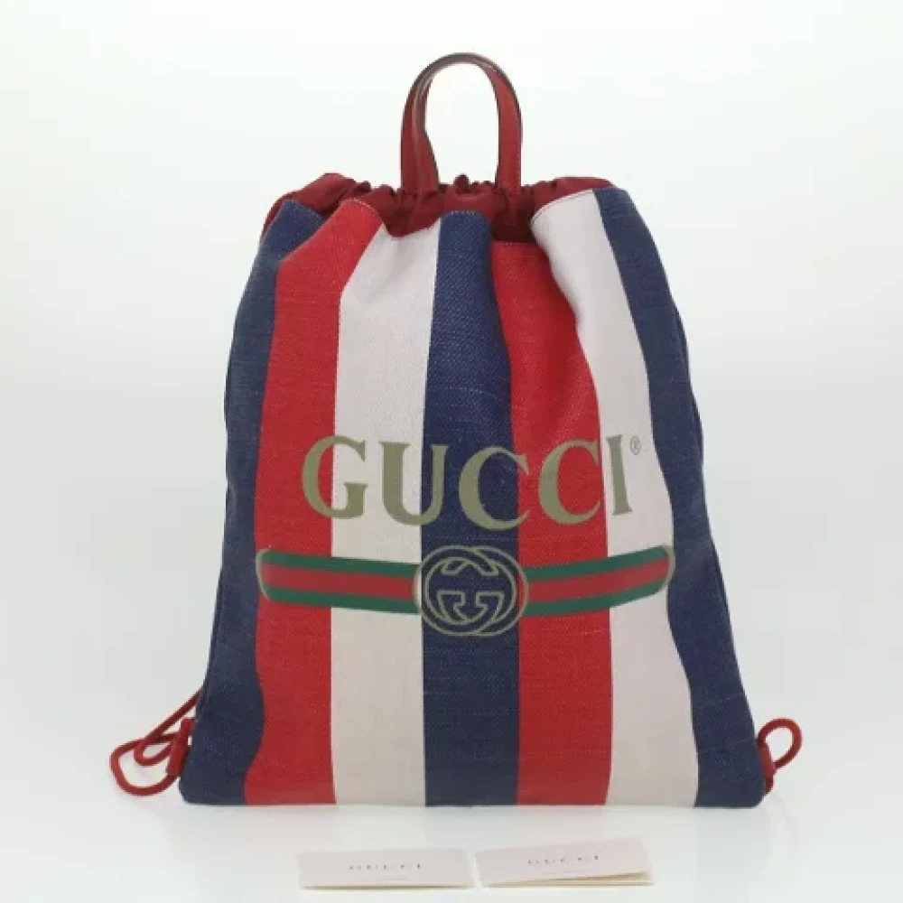 Gucci Vintage Pre-owned Canvas backpacks Red Dames
