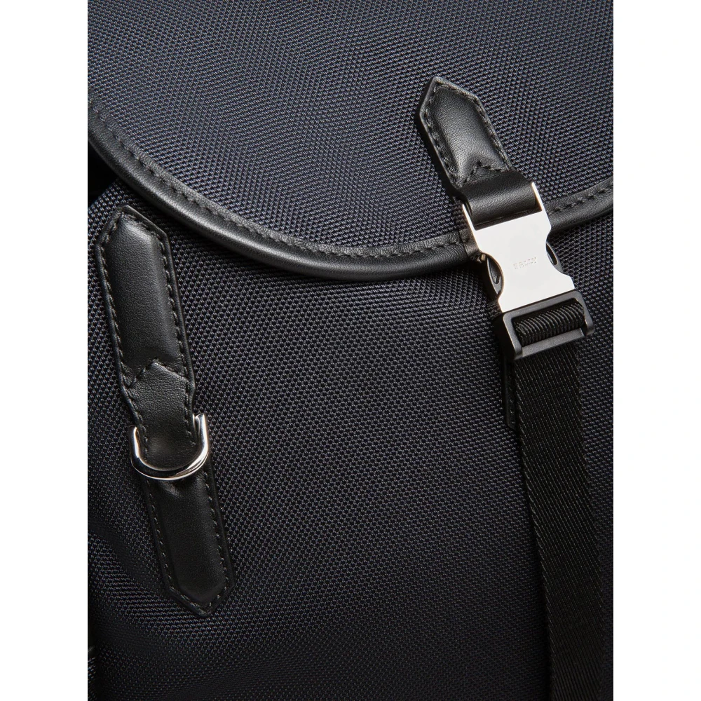 Bally Nylon rugzak met leren details Blue Heren