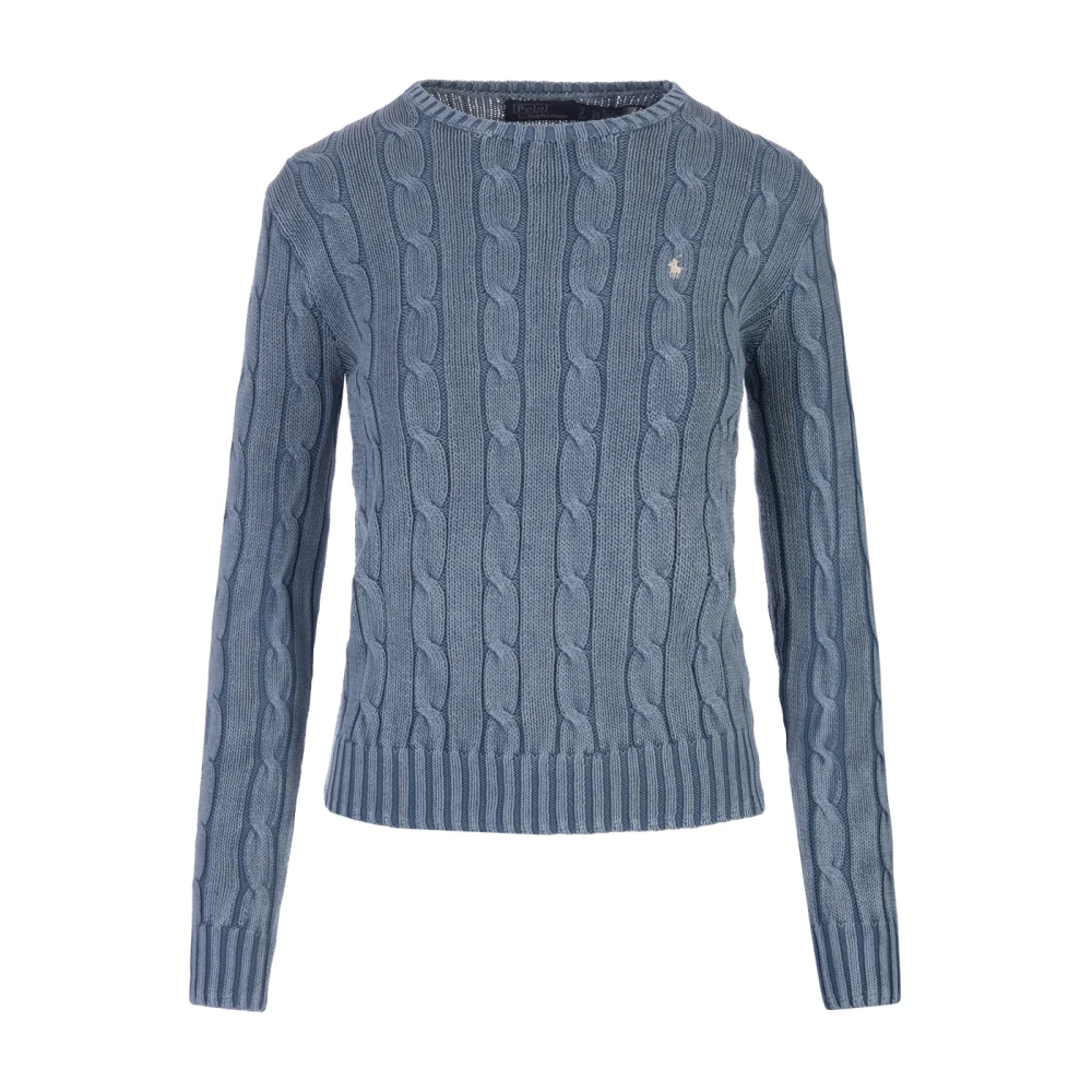 Ralph Lauren Blauwe Cable-Knit Sweater Blue Dames
